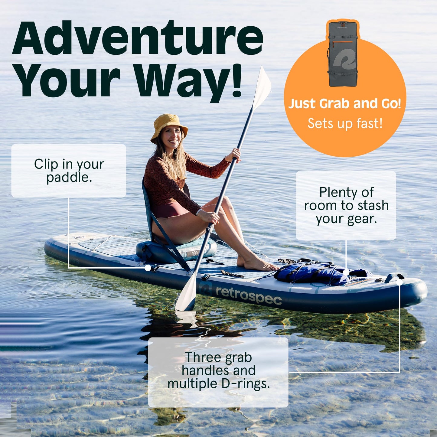 Inflatable Stand Up Paddleboard Set with Adjustable Paddle & Pump