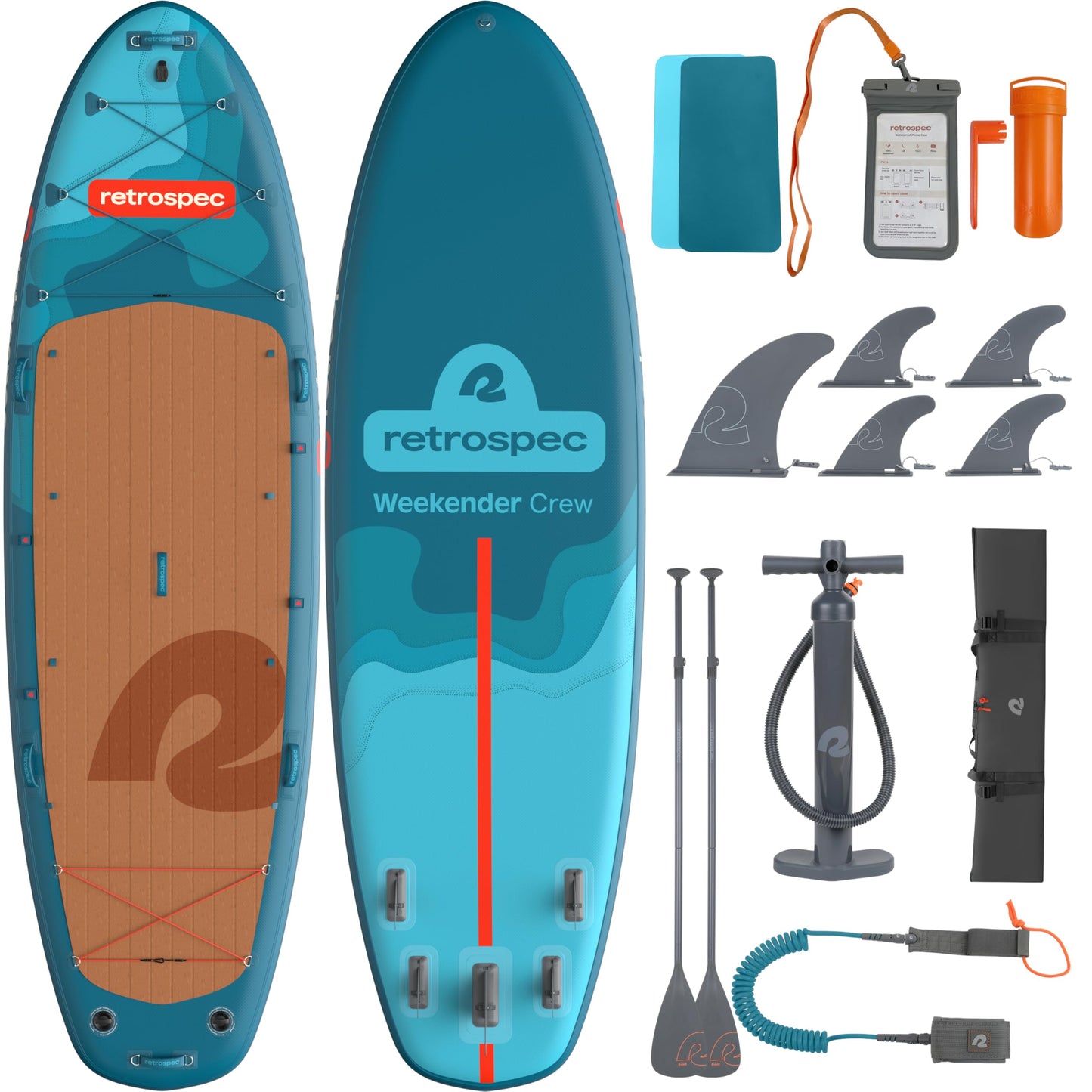 XL Multi-Person Inflatable Paddle Board with Paddles & Accessories