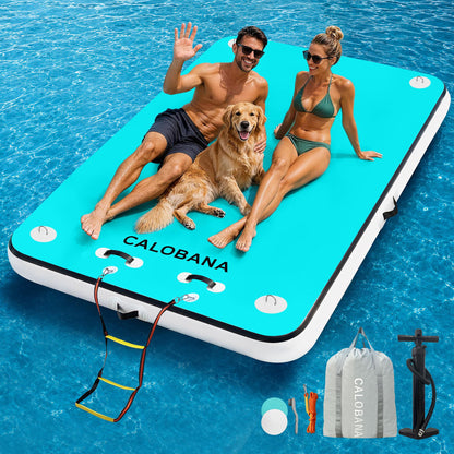 Inflatable Floating Water Platform with Detachable Ladder