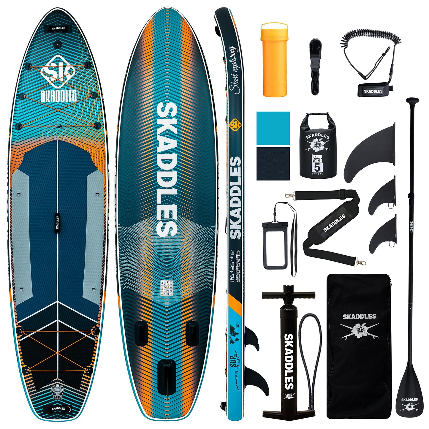 11'6" Extra Wide Inflatable SUP with Non-Slip EVA Deck