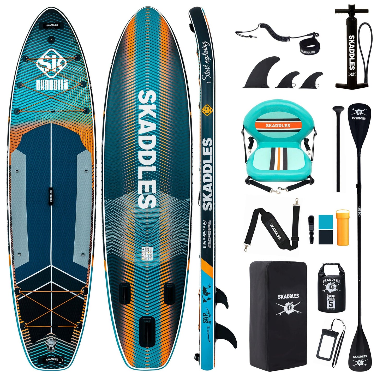 11'6" Extra Wide Inflatable SUP with Non-Slip EVA Deck