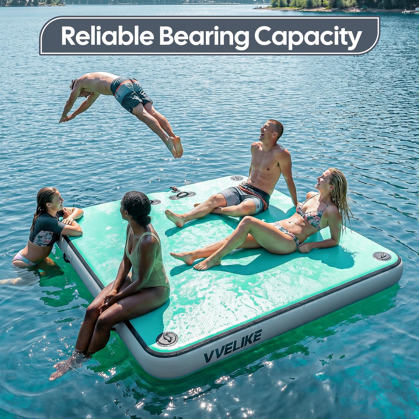Inflatable Floating Dock Platform for Lake, Pool & Ocean