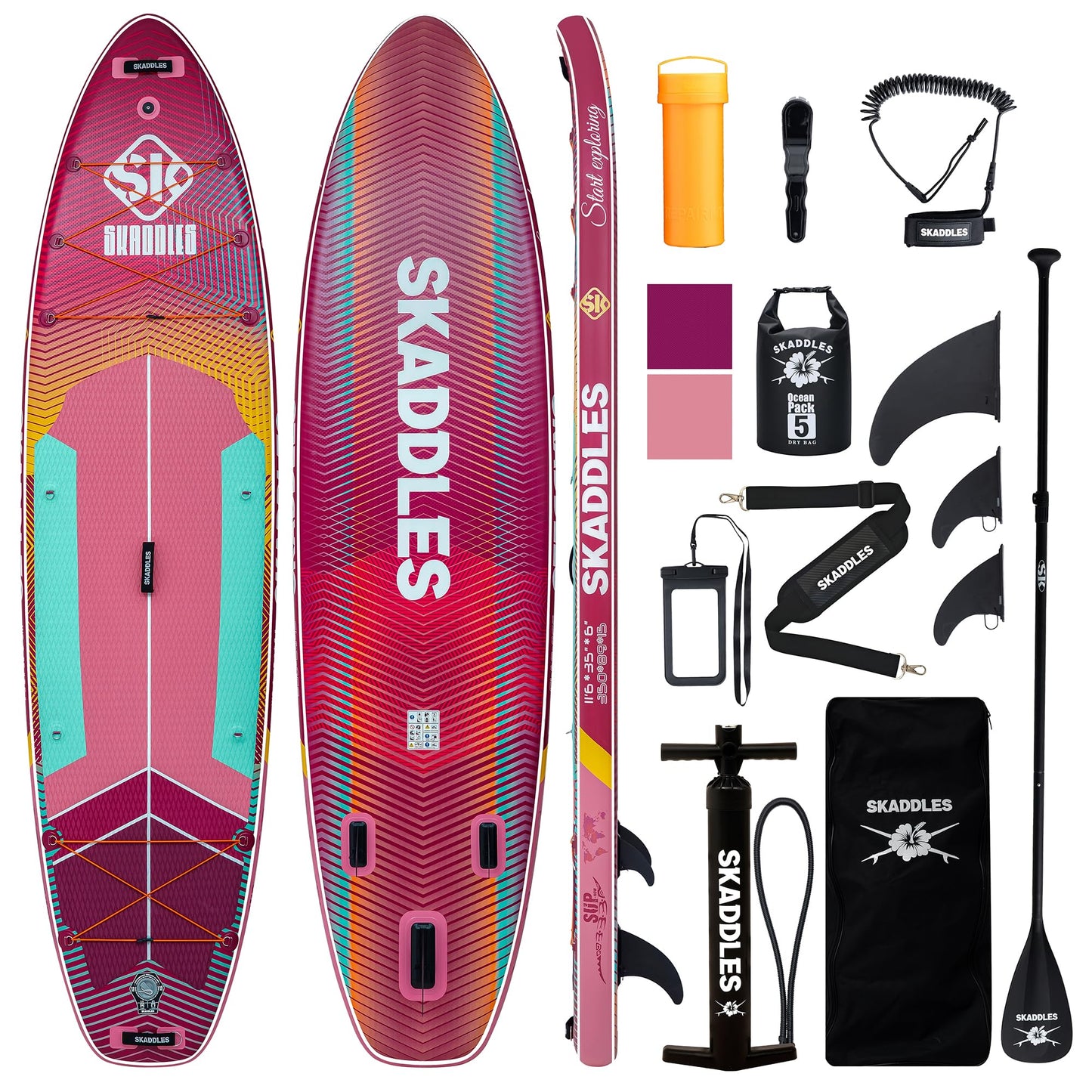 11'6" Extra Wide Inflatable SUP with Non-Slip EVA Deck