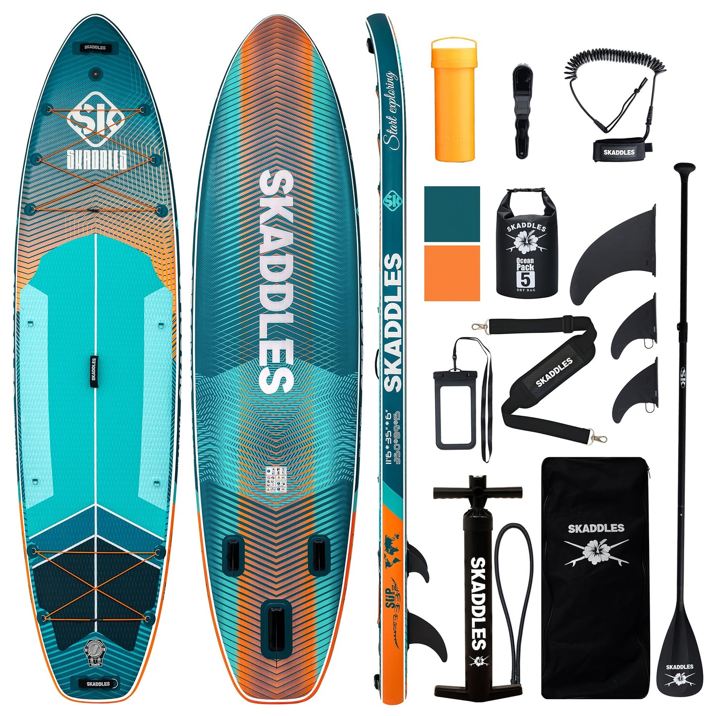 11'6" Extra Wide Inflatable SUP with Non-Slip EVA Deck
