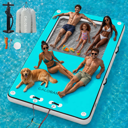 Inflatable Floating Water Platform with Detachable Ladder